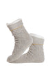 Ladies Chenille Cable Lurex Slipper Sock