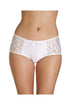 Womens White Lace Panel Jacquard 3 Pack Boxer Shorts
