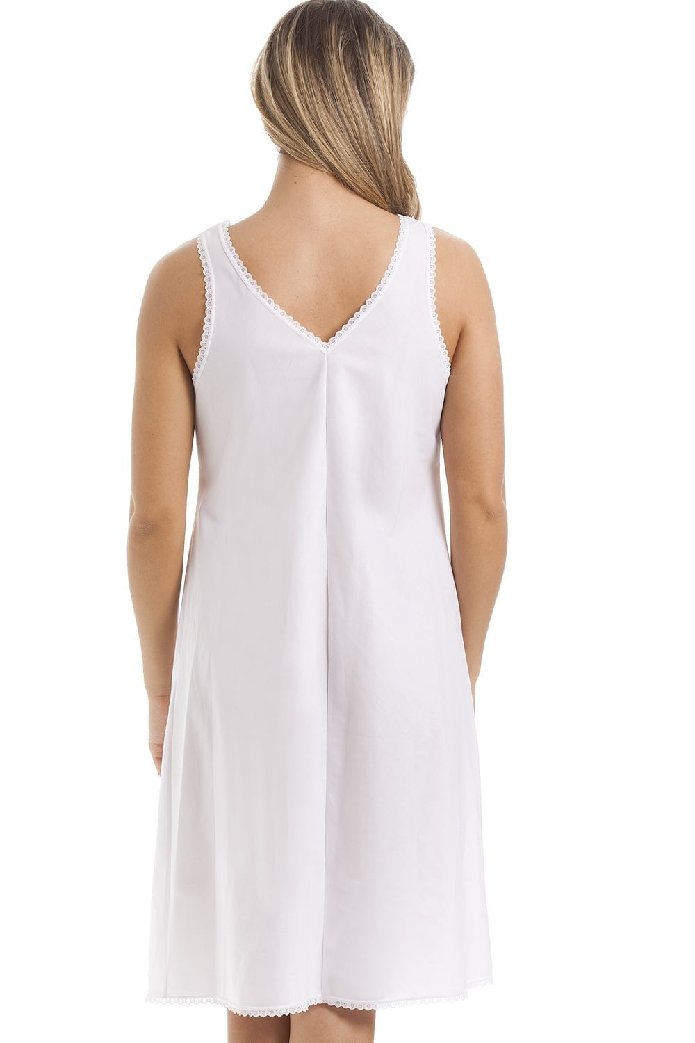 Classic White Embroidered Chemise Full Slip  