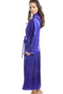 Womens Purple Luxury Satin Dressing Gown