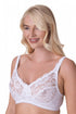 Womens Soft Lace Cup Non-Wired Bra White