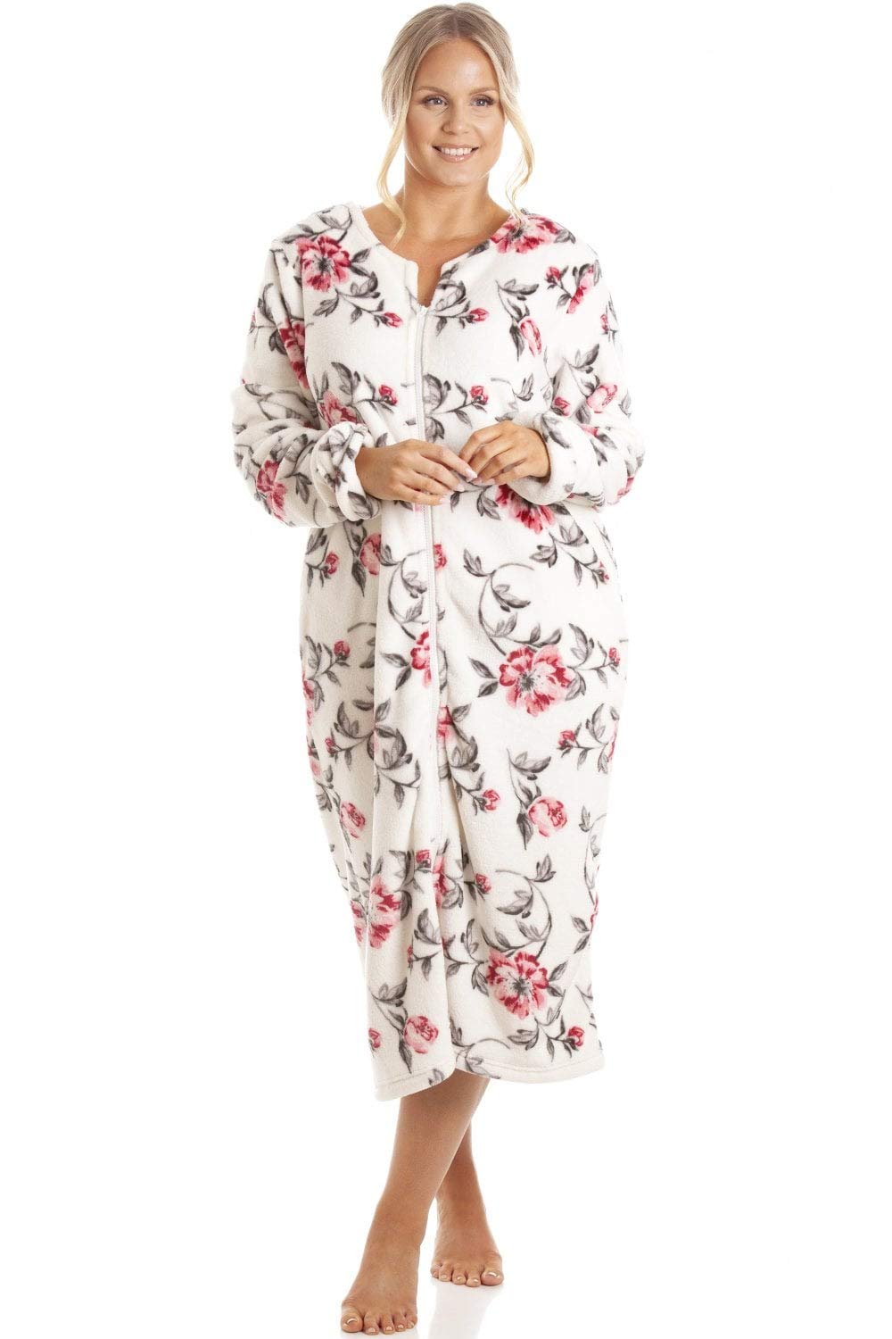 Womens Floral Katie Zip Robes 