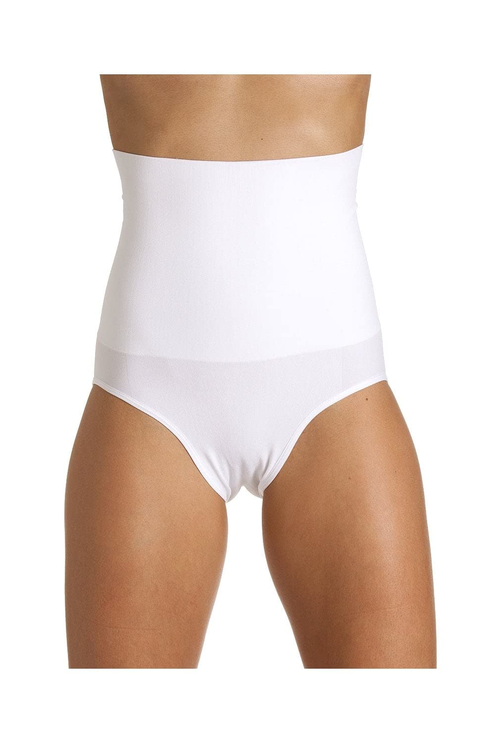 Womens White Seamfree Shapewear Comfort Hi Waisted Control Brief