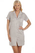 Womens Short Sleeve Plain Button Up Nightshirts