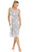 Womens Lightweight White Floral Sleeveless Nightdress
