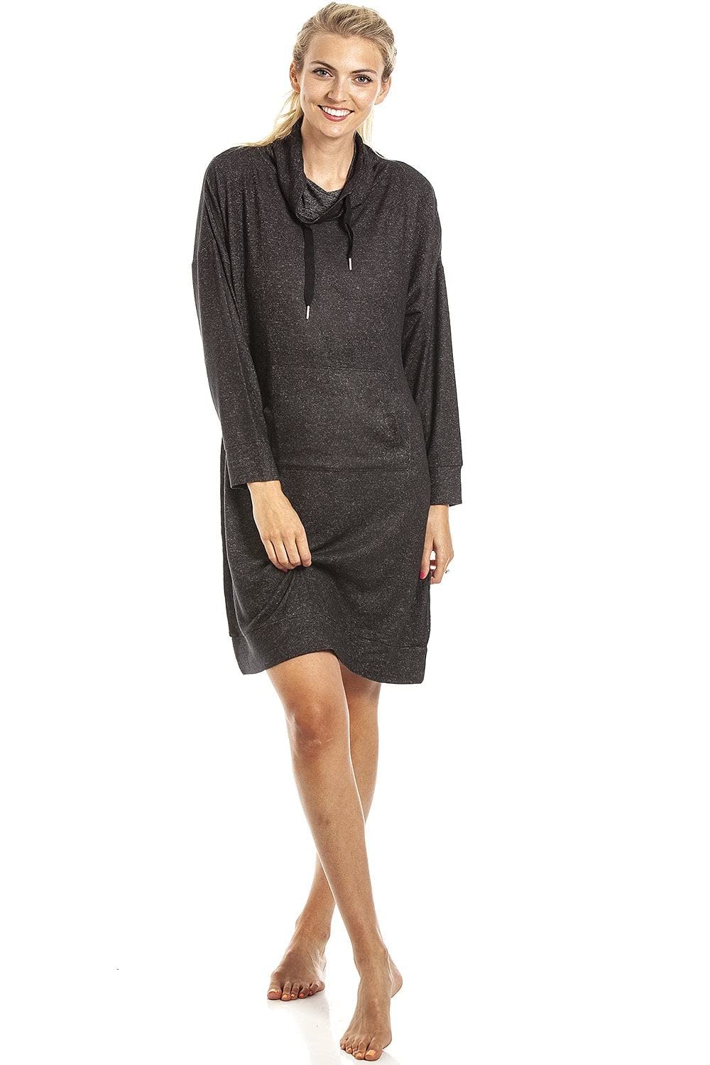 Long Sleeve Cowl Neck Lightweight Knitted Hacci Nightdress