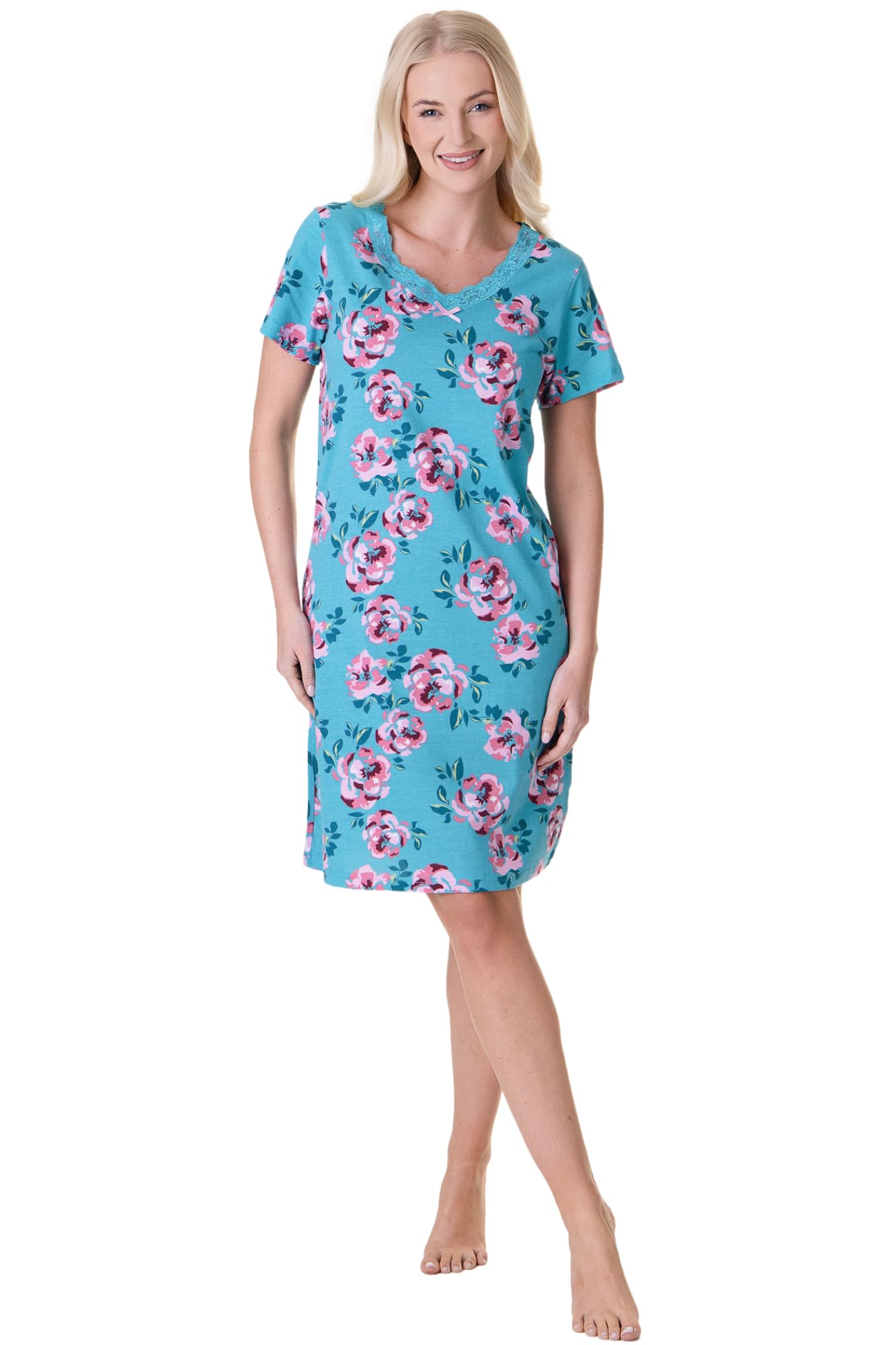 Classic Rose Print Cotton Nightdress