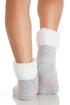 Ladies Soft and Fuzzy Fairisle Print Bed Socks
