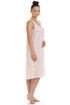 Womens Light Pink Knee Length Chiffon Chemise