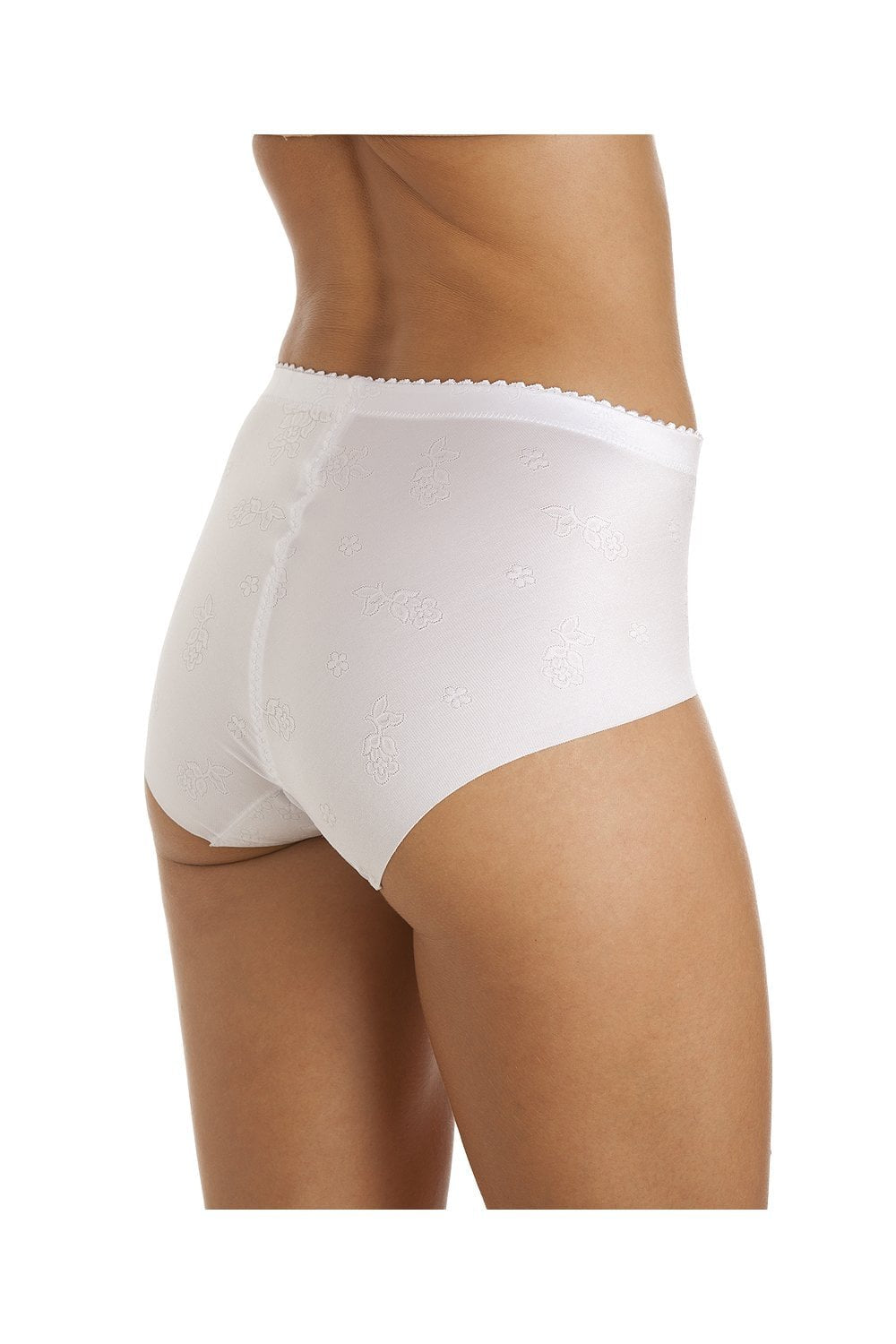 Womens Two Pack White High Waist Control Briefs