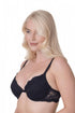 Camille Women's Underwired Bra in Black Floral Lace Padded Cup Lingerie