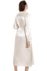 Camille Womens Cream Long Satin Wraps