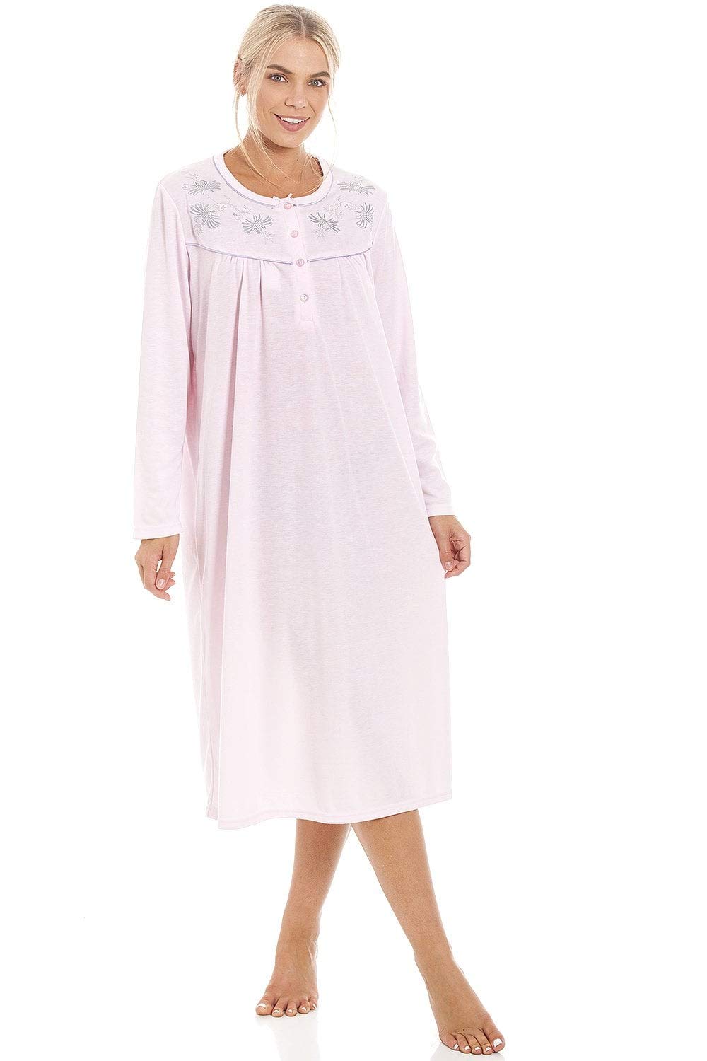 Womens Light Pink Long Sleeve Nightdress