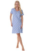 Diamond Print Cotton Nightdress With Flowers