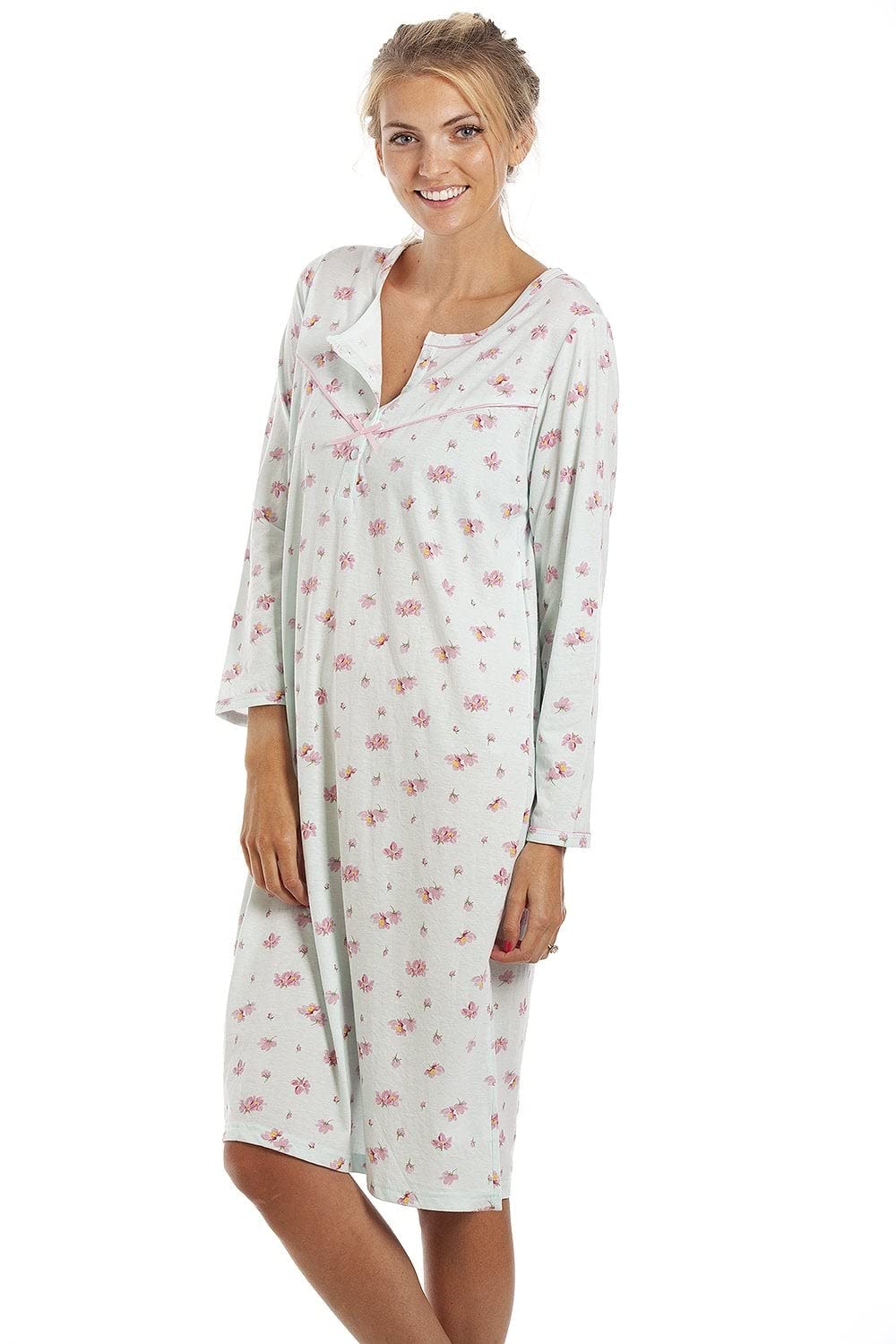 Womens Long Sleeve Floral Nightdress