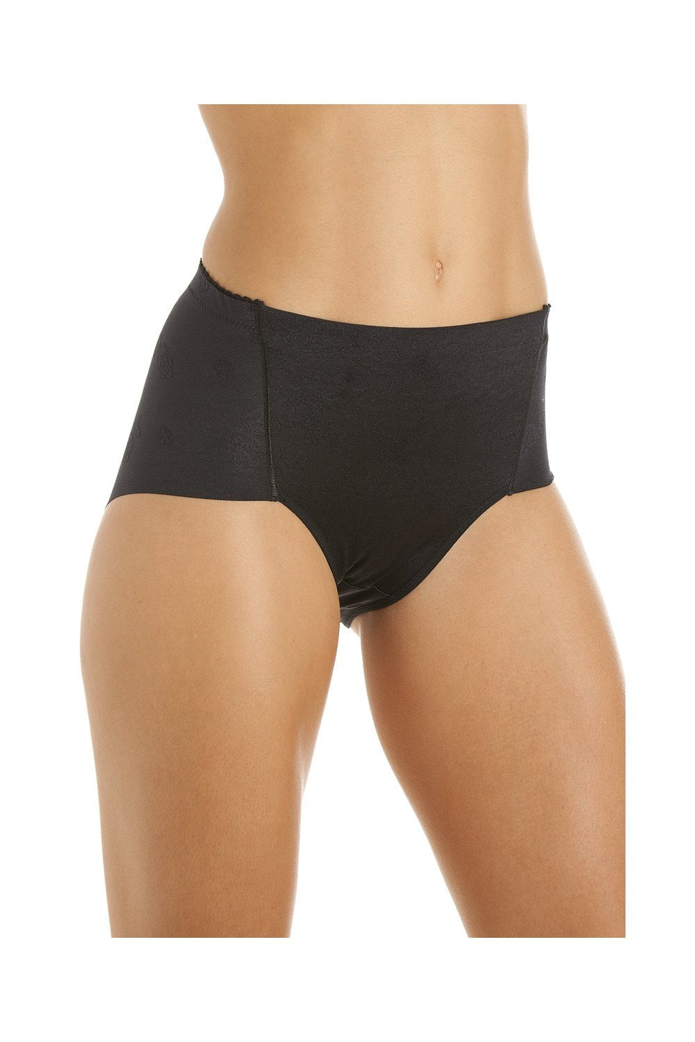 Womens Two Pack Black High Waist Control Briefs