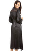 Camille Womens Black Long Satin Wraps