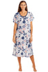 Multicoloured Floral Leaf Print Jersey Nightdress