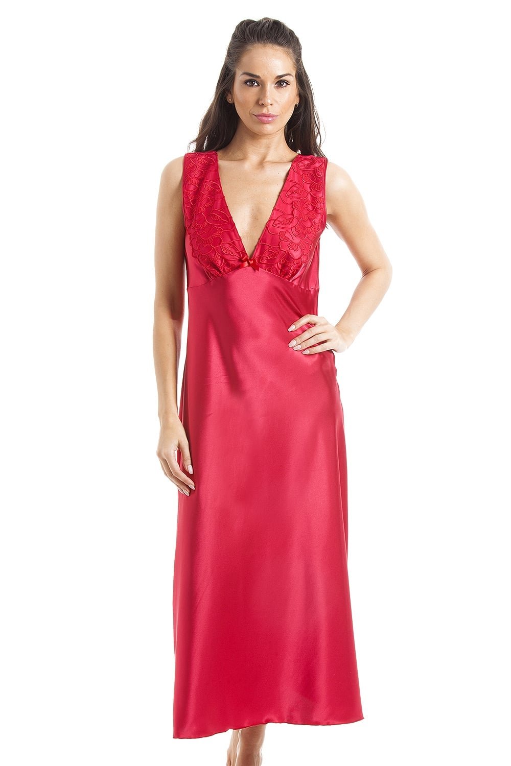 Luxury Red Lace Satin Chemise