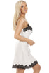 Luxury Antique Ivory Satin Black Floral Lace Chemise