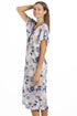 Multicoloured Floral Leaf Print Jersey Nightdress