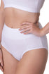 Camille Womens Four Pack Elasticated High Waisted Cotton Comfort Briefs White