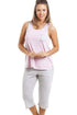 Womens Lightweight Striped Cropped Pyjama Set