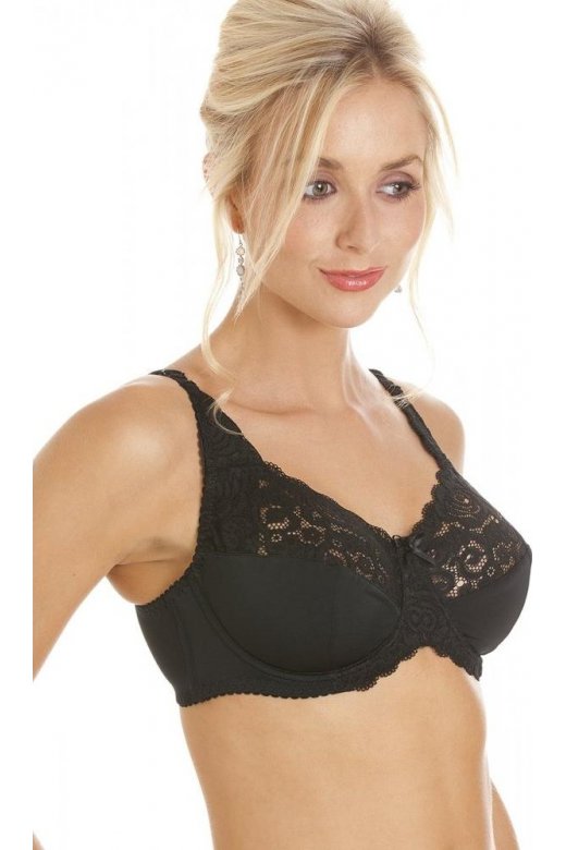 Womens Classic Black Lace Non Padded Underwired Bra