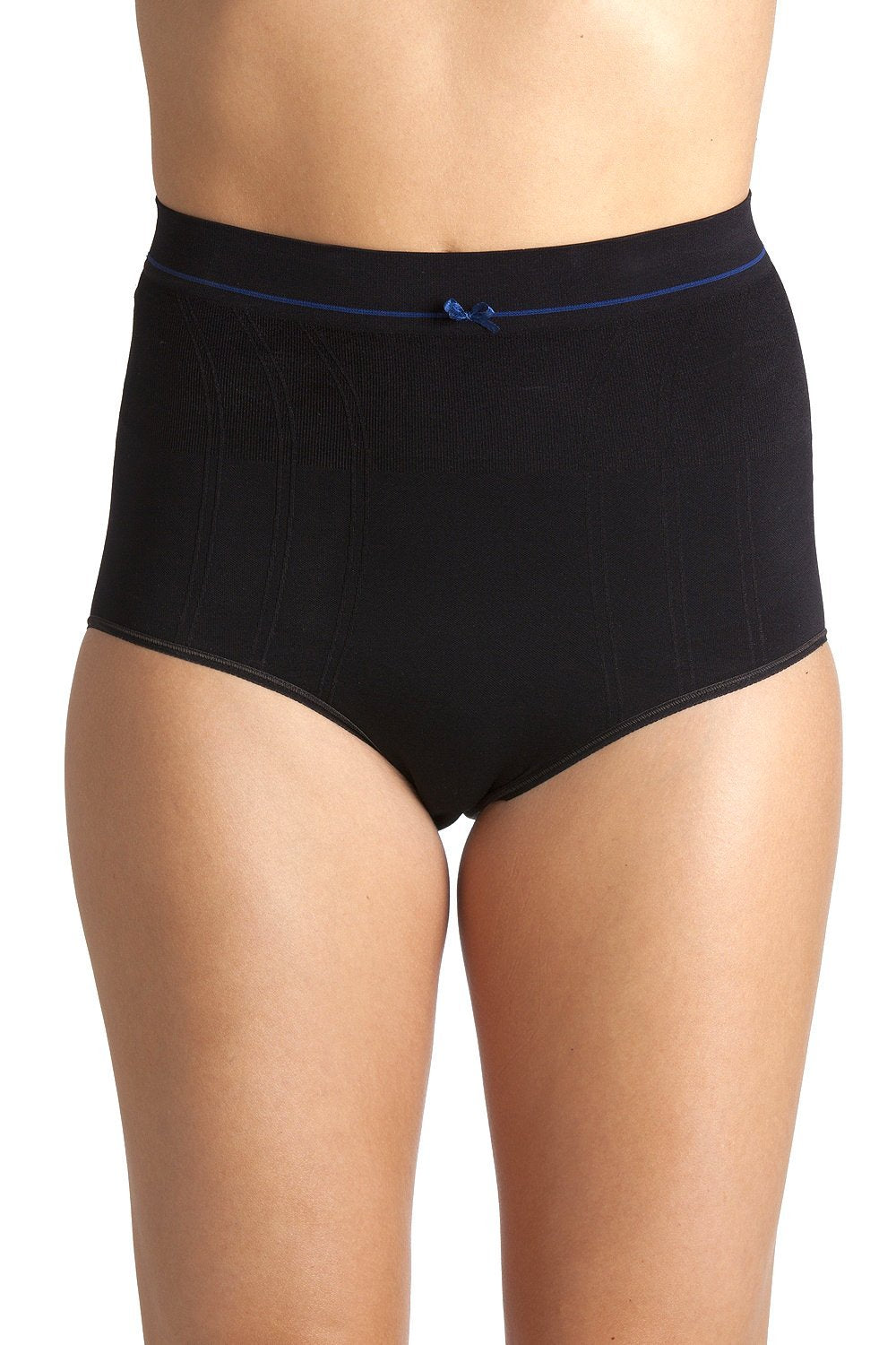 Two Pack Black Seamfree High Waist Shapewear Control Briefs