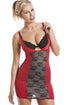 Red Floral Lace Under Bust Body Shaper Control Dress