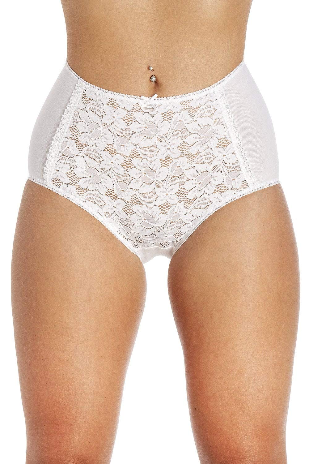 Womens 3 Pack Lace Front Full Briefs