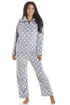 Camille Women's Pyjama Set Grey Multi Coloured Spot Print Soft Nightwear
