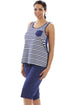 Womens Lightweight Striped Capri Bottom Pyjama Set 