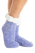 Ladies Chenille Cable Plain Slipper Sock