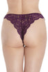Camille Women's Thongs Purple Floral Lace High Leg Knickers 3 Pack Set