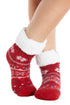 Ladies Soft and Fuzzy Fairisle Print Bed Socks
