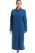 Womens Soft Fleece Floral Full Length Button Up Housecoats