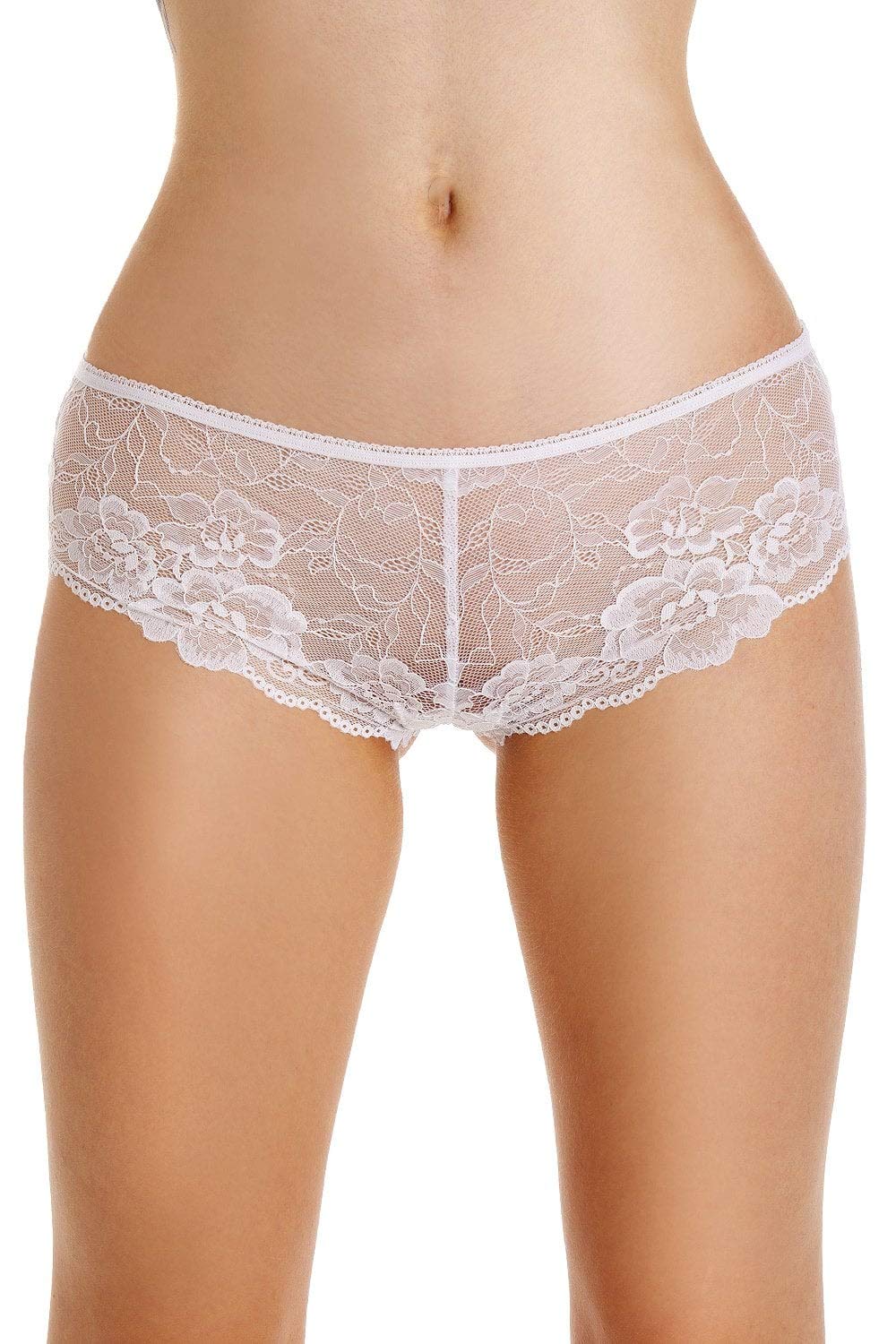 Womens Three Pack White Floral Lace Shorts
