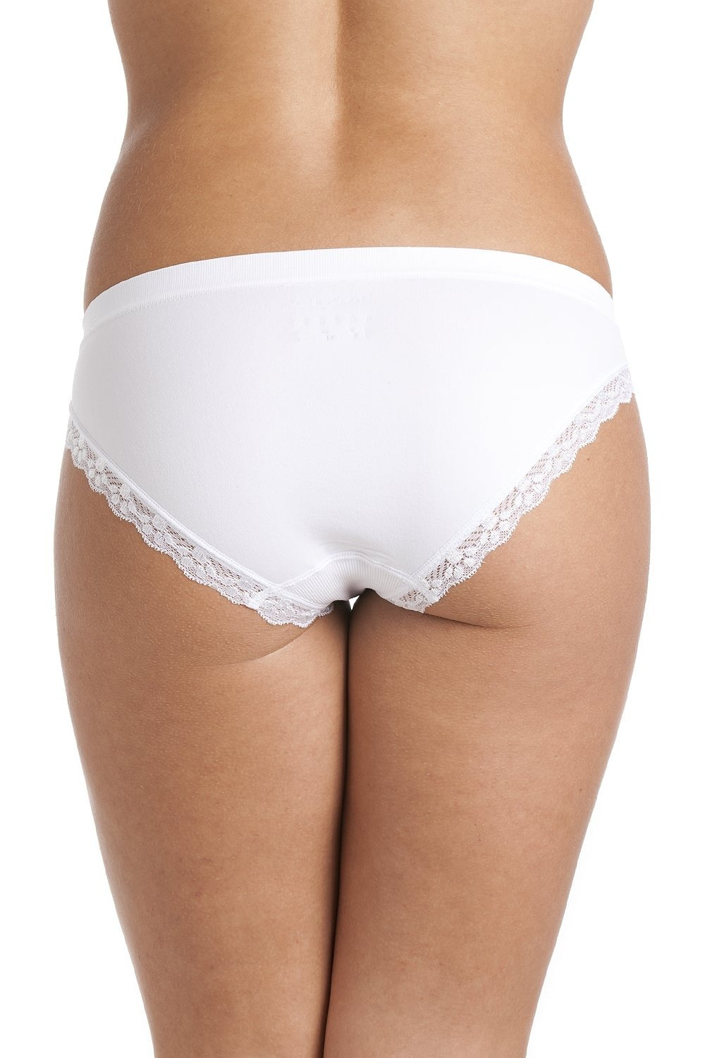 Camille Women's Midi Briefs in White Seam Free Comfort Knickers 2 Pack Set