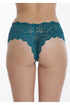 Camille Women's Midi Briefs Teal Green Floral Lace Boxer Shorts 3 Pack