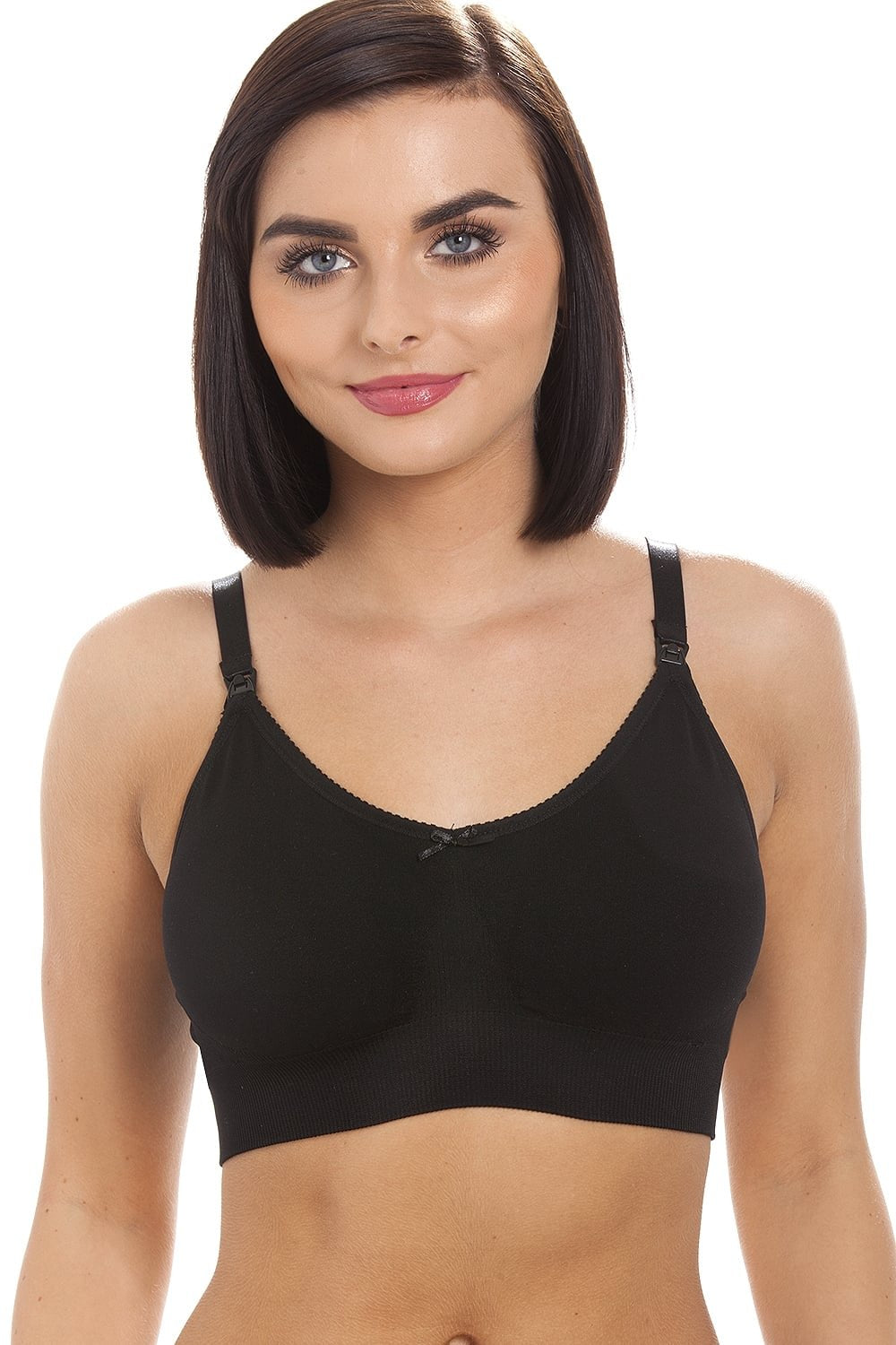 Black Seamless Moulded Cup Nursing Bra