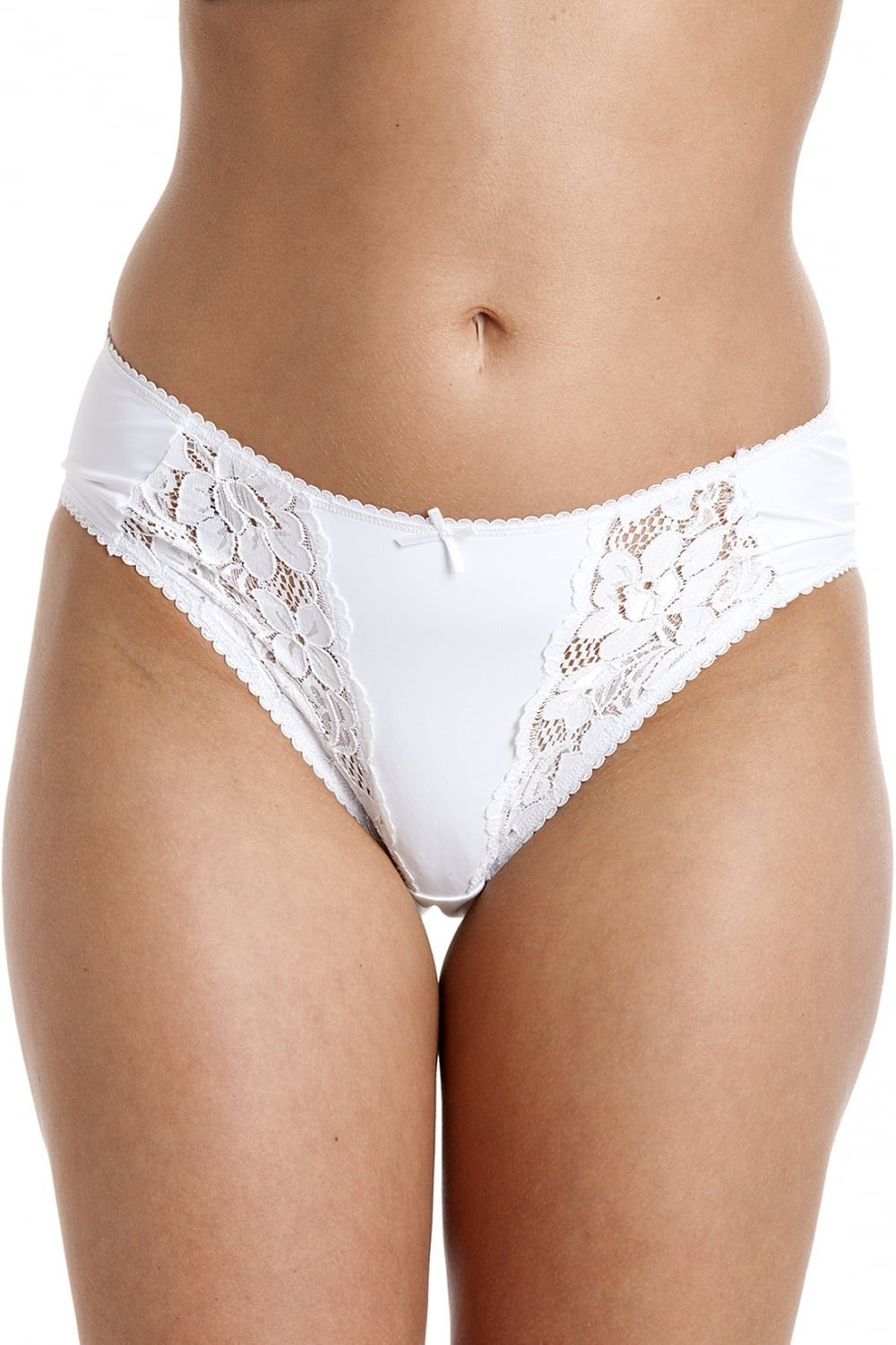 Camille Women's Briefs White Sheer Floral Lace Mesh Knickers 3 Pack Set