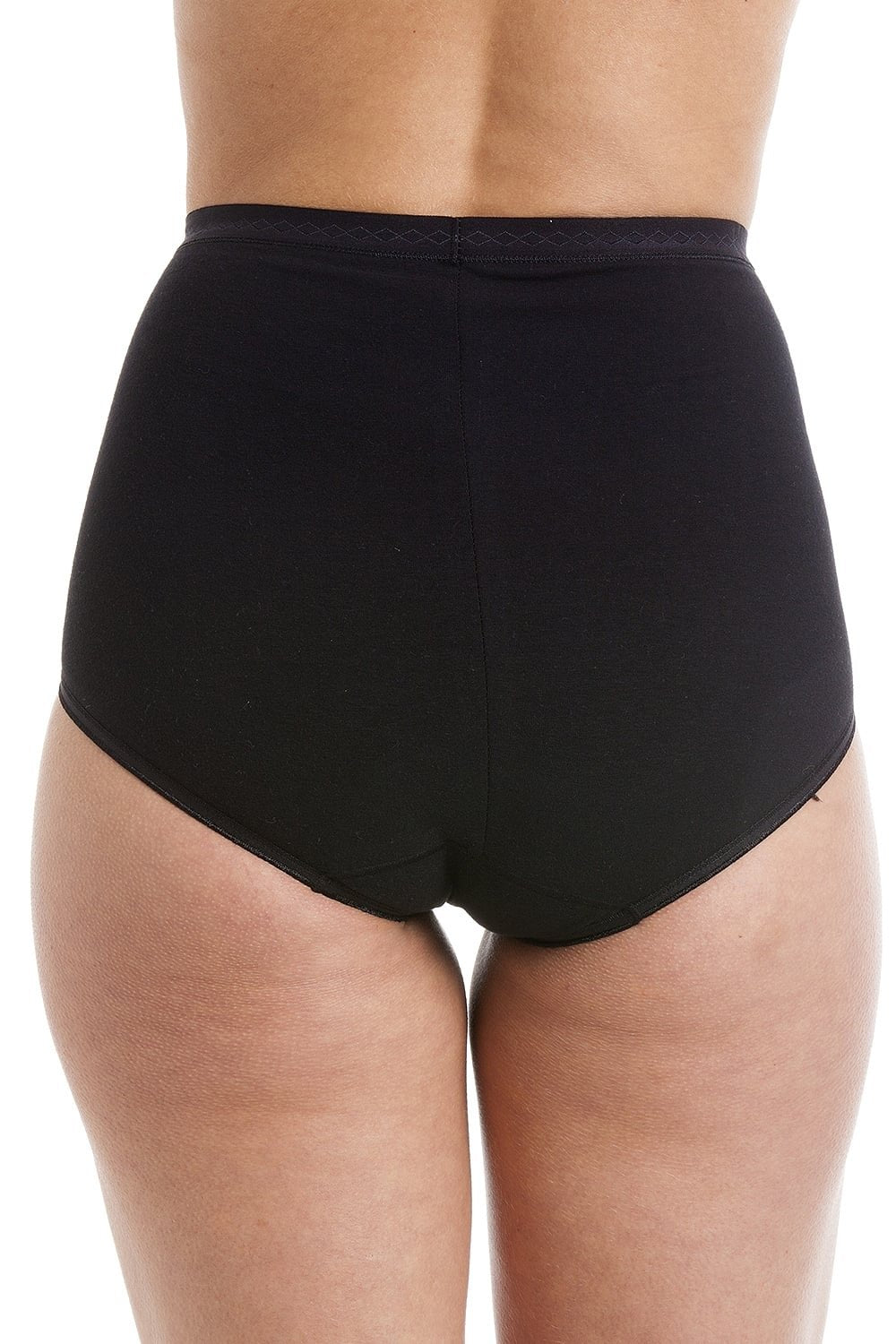 Womens Black High Waist Two Pack Control Briefs