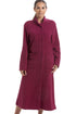 Womens Soft Fleece Floral Full Length Button Up Housecoats