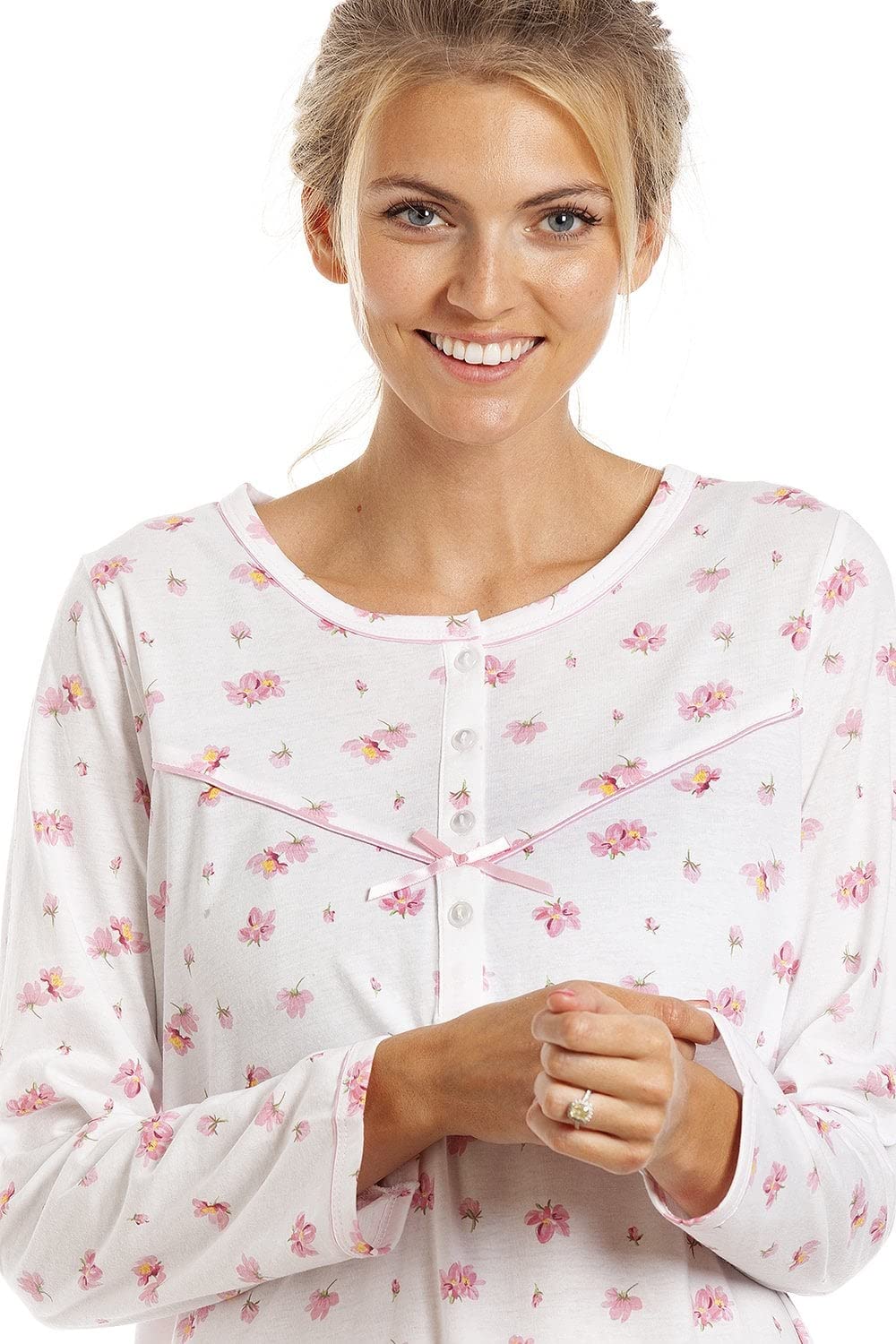 Womens Long Sleeve Floral Nightdress