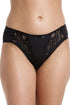 Camille Women's High Leg Briefs in Black Floral Lace Comfy 2 Pack Set