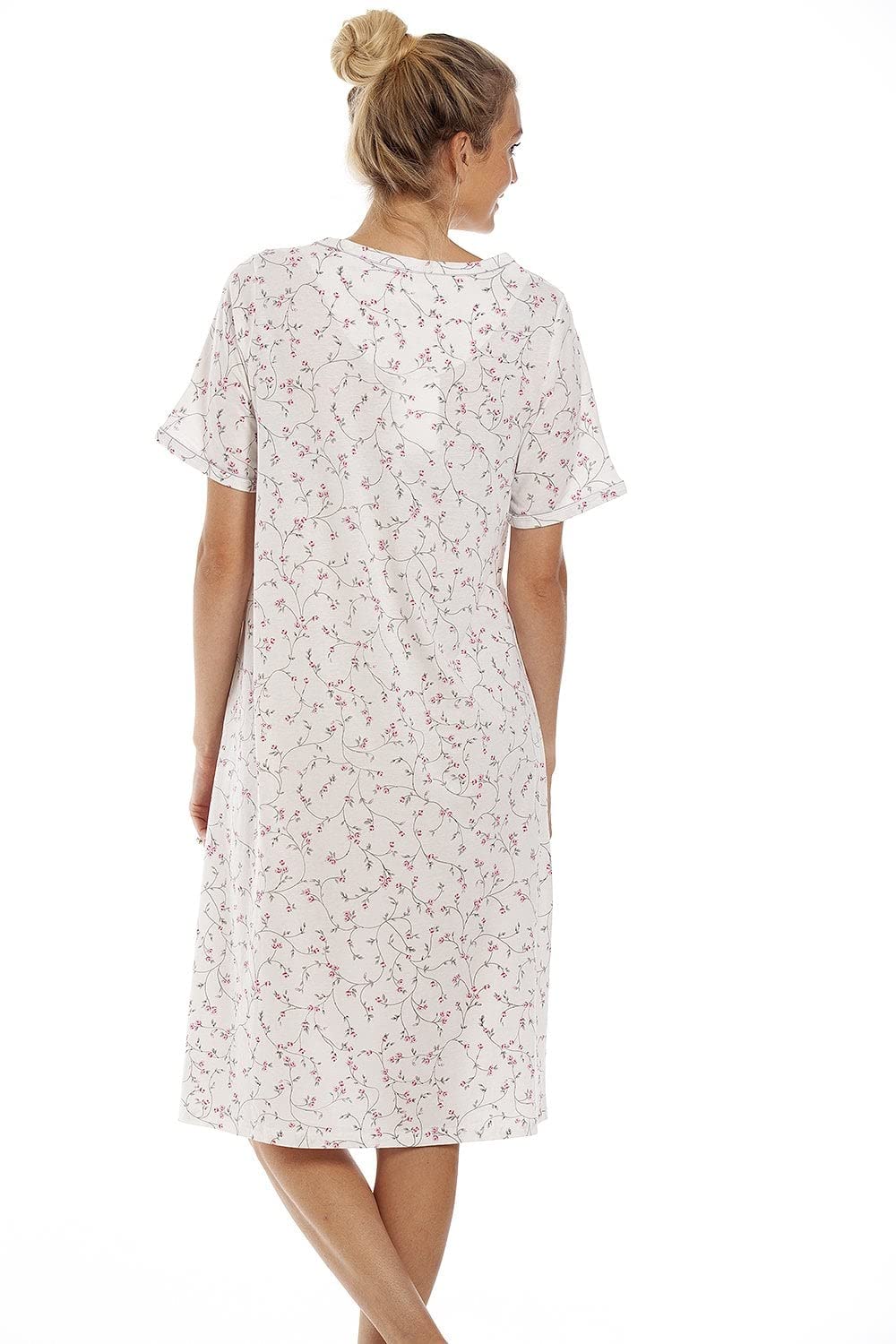 Classic Floral Print Jersey Cotton Nightdress