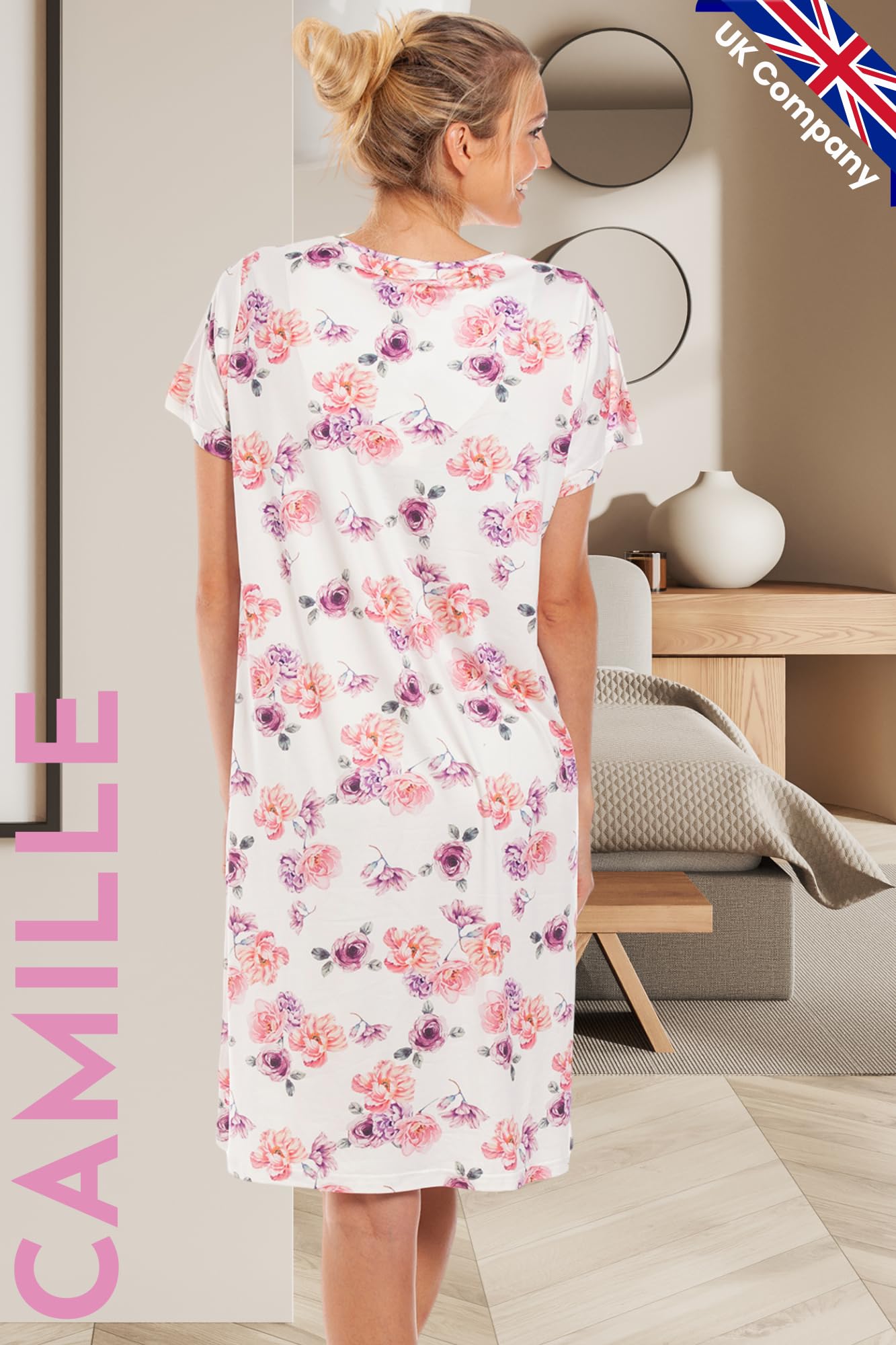 Womens Lightweight Floral Print Nightdress