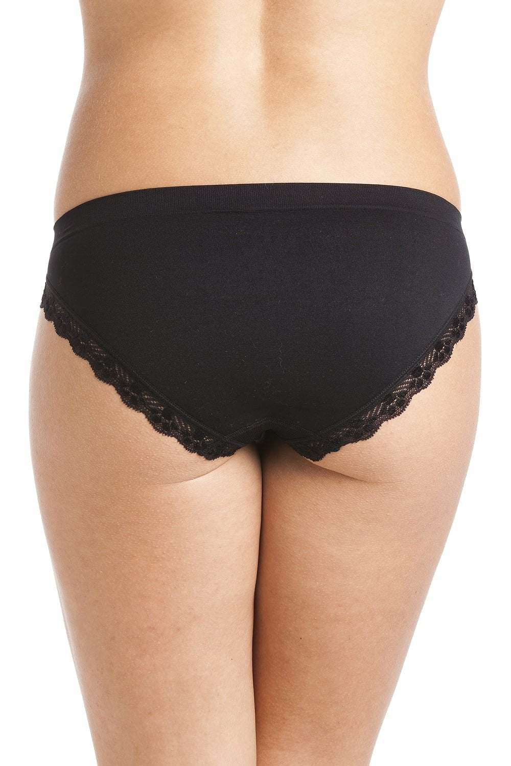 Two Pack Black Seamfree Soft Comfort Midi Briefs