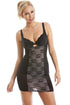 Black Floral Lace Under Bust Body Shaper Control Dress